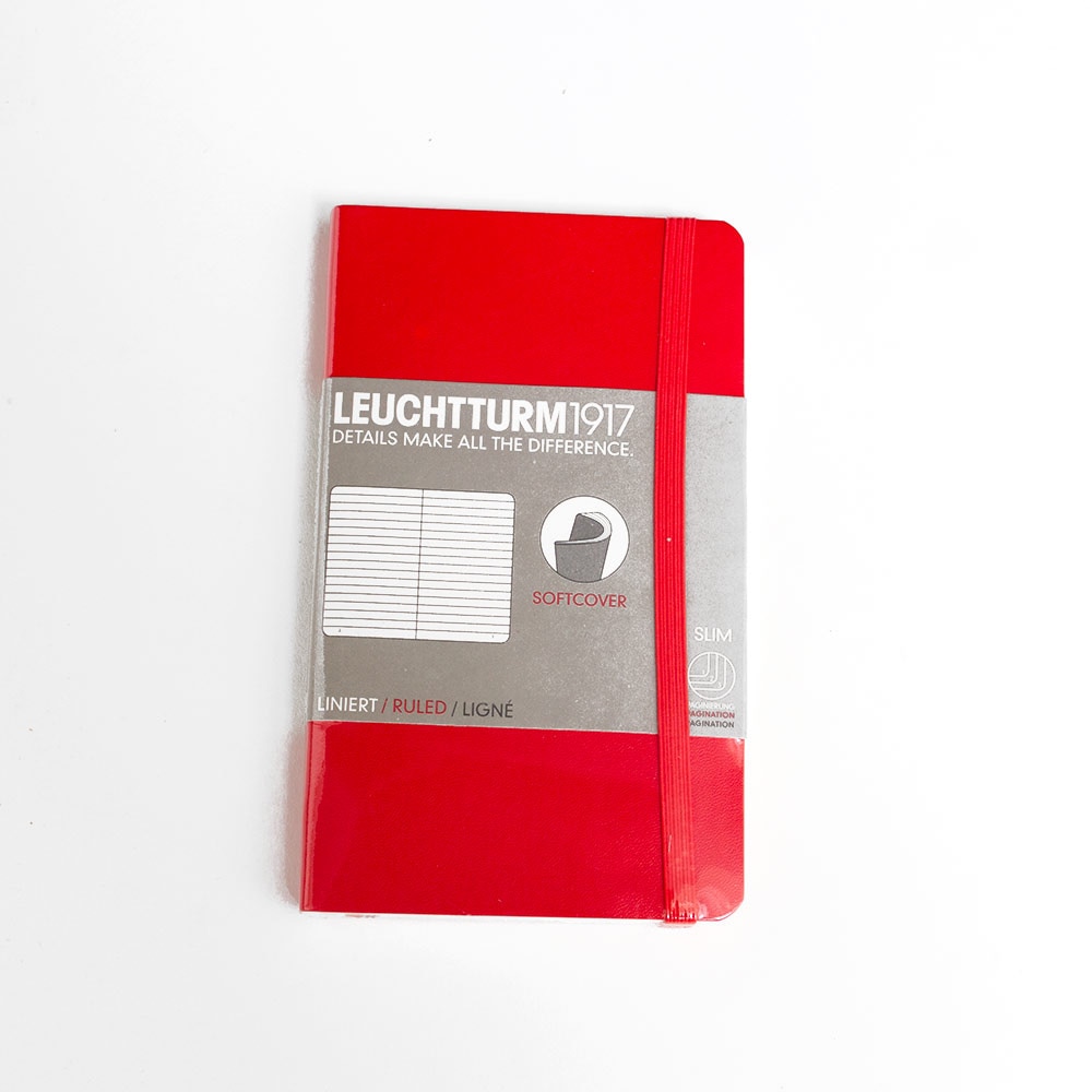 Leuchtturm, Pocket, Softcover, A6, Ruled, Red